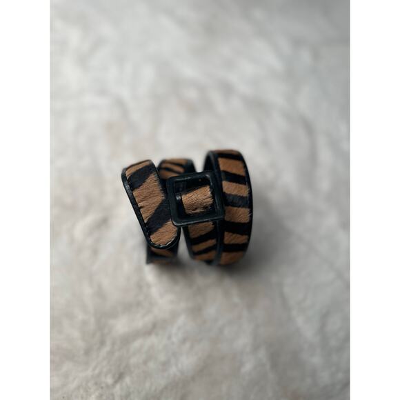 Abbé Creations Vintage Calf Hair and Leather Tiger Belt